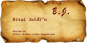 Bitai Jolán névjegykártya